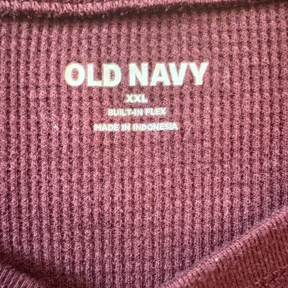 Mens Old Navy Normcore Burgundy Built-In Flex Henley Long Sleeve Shirt XXL - Picture 5 of 10